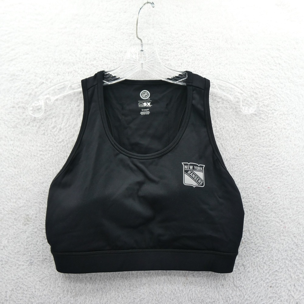MSX Sports‎ Bra Women Small New York Rangers Black NHL Racerback Mid Y2k Vintage